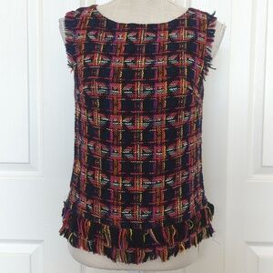 Trina Turk Multicolor Fringe Sleeveless Top